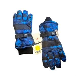 N’ice CAPS Blue Tech Camouflage Youth Waterproof Gloves